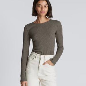 Everlane - Supima Micro-Rib - Long Sleeve Crew -  Size L - EUC